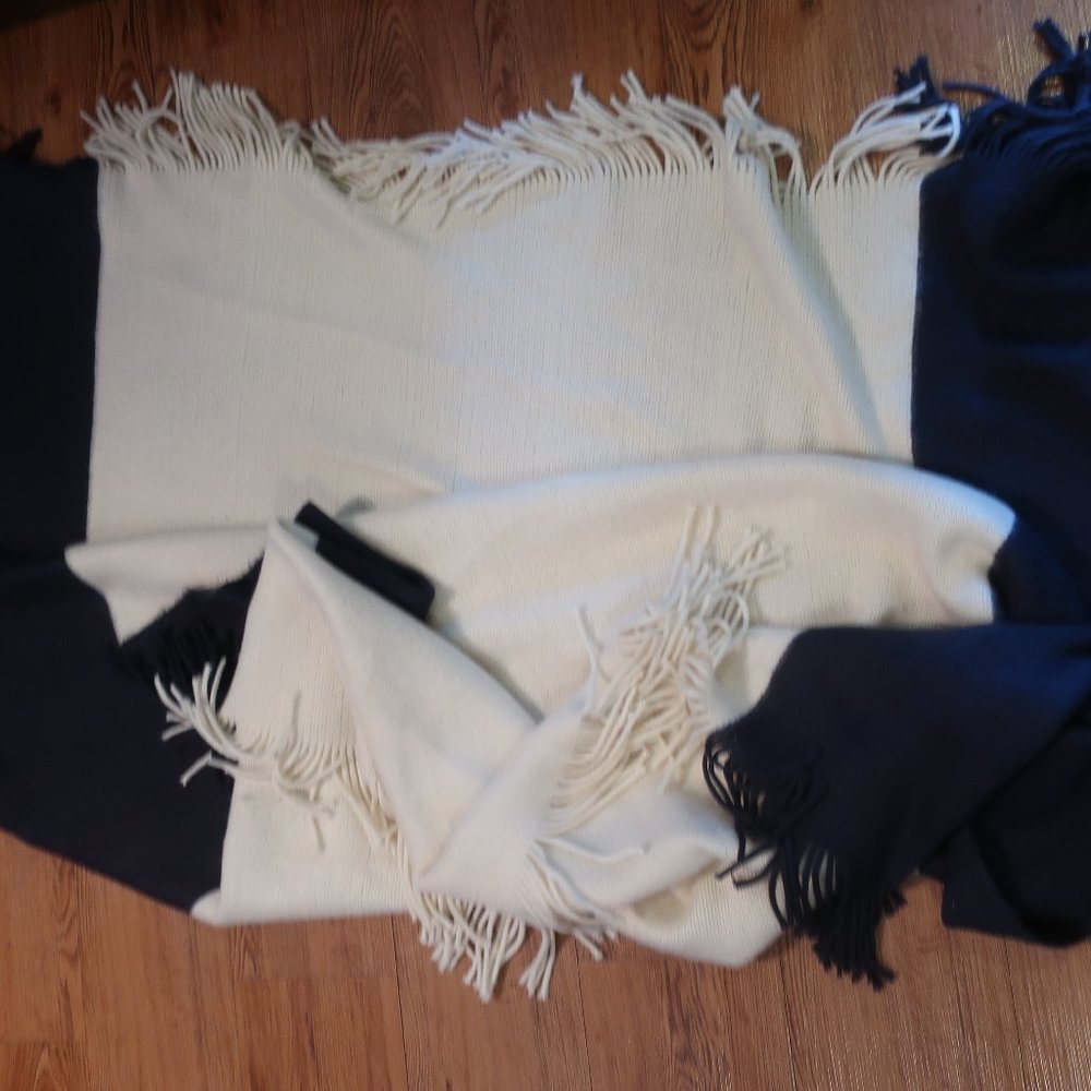Ink & Ivy Navy Blue, Ivory Shawl *